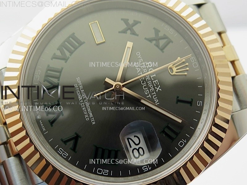 DateJust 41mm 126331 904 SS RG AR+F 1:1 Gray Dial Roman Markers On SS RG Jubilee Bracelet DD3235 V2