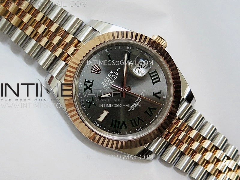 DateJust 41mm 126331 904 SS RG AR+F 1:1 Gray Dial Roman Markers On SS RG Jubilee Bracelet DD3235 V2