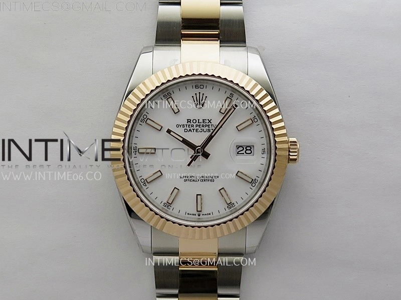 DateJust 41mm 126331 904 SS RG AR+F 1:1 White Dial Stick Markers On SS RG Oyster Bracelet DD3235 V2