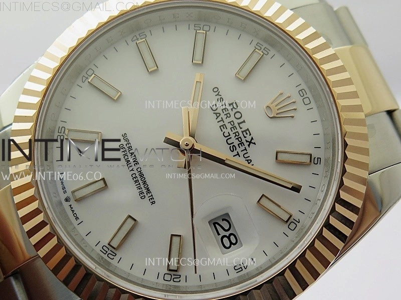 DateJust 41mm 126331 904 SS RG AR+F 1:1 White Dial Stick Markers On SS RG Oyster Bracelet DD3235 V2