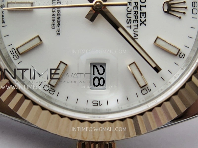 DateJust 41mm 126331 904 SS RG AR+F 1:1 White Dial Stick Markers On SS RG Oyster Bracelet DD3235 V2