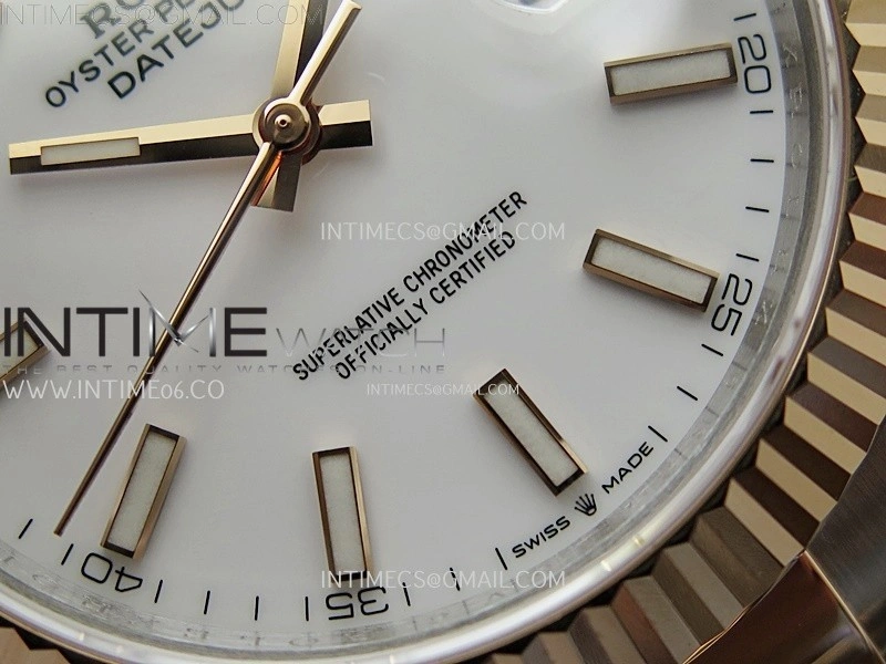 DateJust 41mm 126331 904 SS RG AR+F 1:1 White Dial Stick Markers On SS RG Oyster Bracelet DD3235 V2
