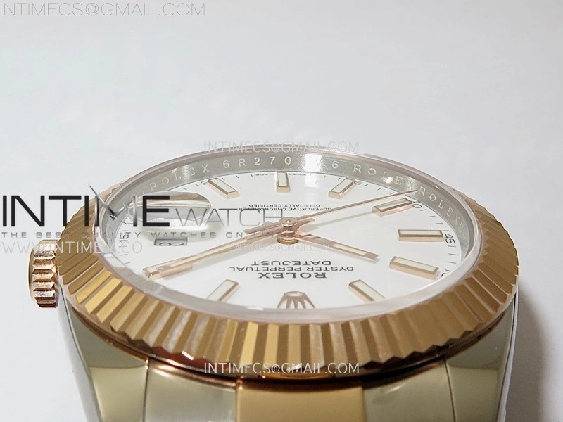 DateJust 41mm 126331 904 SS RG AR+F 1:1 White Dial Stick Markers On SS RG Oyster Bracelet DD3235 V2
