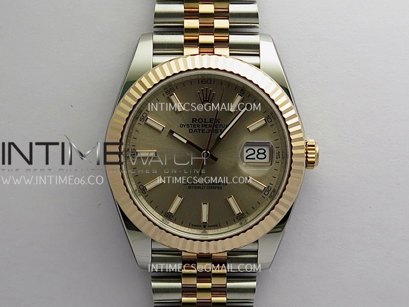 DateJust 41mm 126331 904 SS RG VF 1:1 Champagne Gold Dial Stick Marker On Jubilee Bracelet DD3235