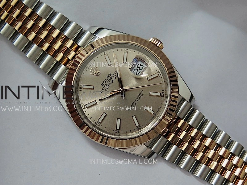 DateJust 41mm 126331 904 SS RG VF 1:1 Champagne Gold Dial Stick Marker On Jubilee Bracelet DD3235
