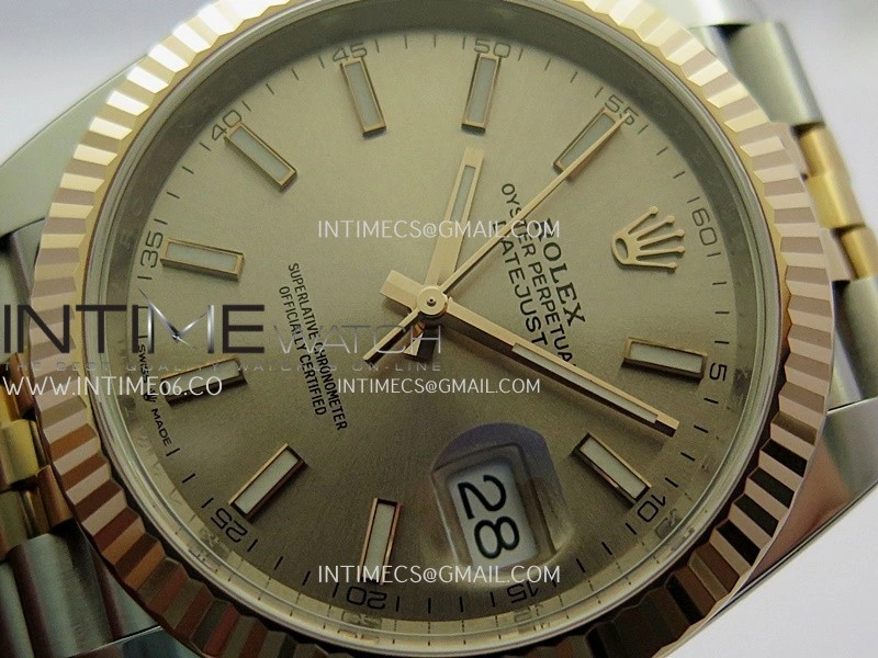 DateJust 41mm 126331 904 SS RG VF 1:1 Champagne Gold Dial Stick Marker On Jubilee Bracelet DD3235