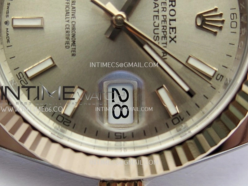 DateJust 41mm 126331 904 SS RG VF 1:1 Champagne Gold Dial Stick Marker On Jubilee Bracelet DD3235