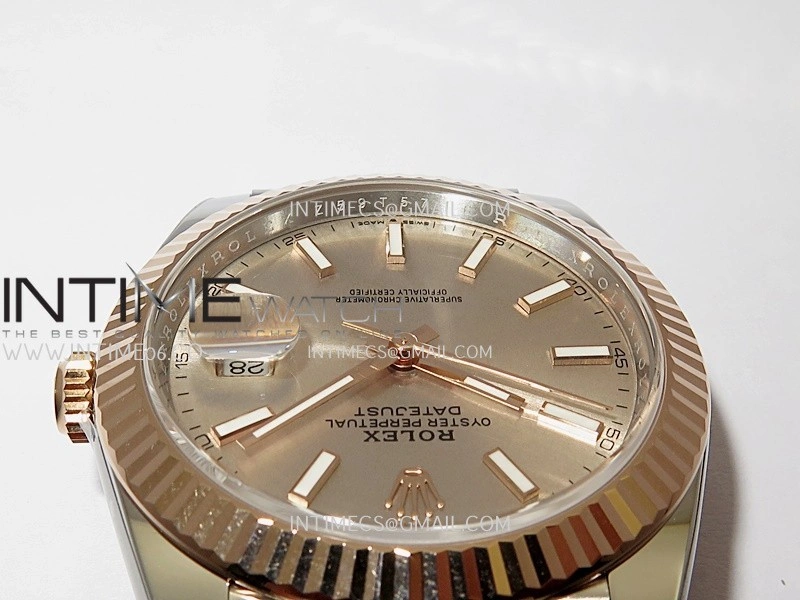 DateJust 41mm 126331 904 SS RG VF 1:1 Champagne Gold Dial Stick Marker On Jubilee Bracelet DD3235