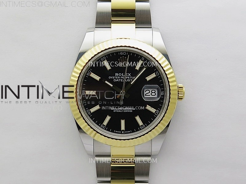 DateJust 41mm 126333 904 SS YG AR+F 1:1 Black Dial Stick Markers On SS YG Oyster Bracelet DD3235 V2
