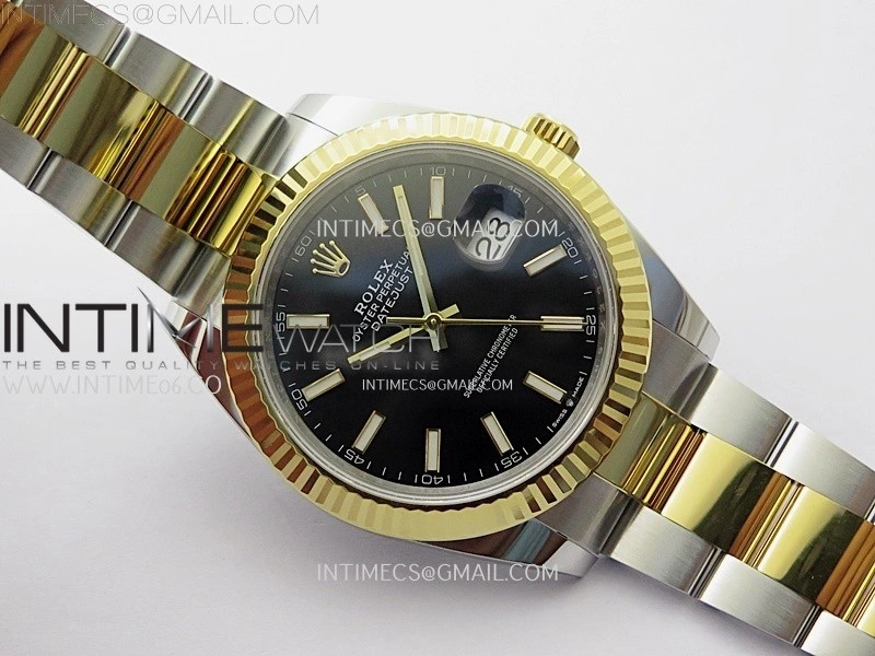 DateJust 41mm 126333 904 SS YG AR+F 1:1 Black Dial Stick Markers On SS YG Oyster Bracelet DD3235 V2