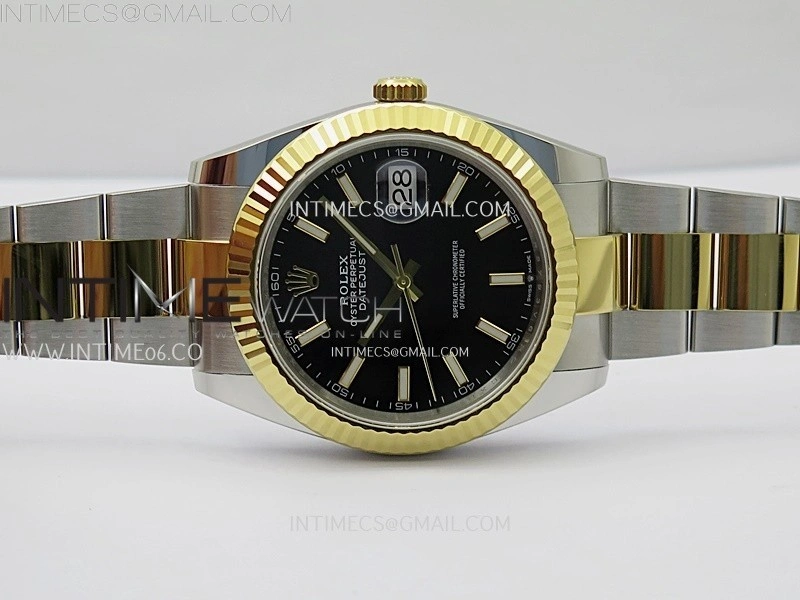 DateJust 41mm 126333 904 SS YG AR+F 1:1 Black Dial Stick Markers On SS YG Oyster Bracelet DD3235 V2