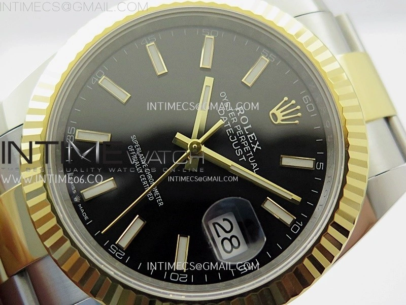 DateJust 41mm 126333 904 SS YG AR+F 1:1 Black Dial Stick Markers On SS YG Oyster Bracelet DD3235 V2