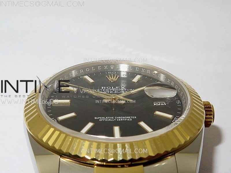 DateJust 41mm 126333 904 SS YG AR+F 1:1 Black Dial Stick Markers On SS YG Oyster Bracelet DD3235 V2