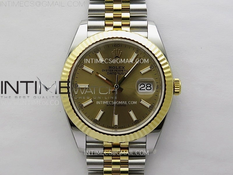 DateJust 41mm 126333 904 SS YG AR+F 1:1 Gold Dial Stick Markers On SS YG Jubilee Bracelet DD3235 V2