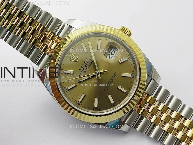 DateJust 41mm 126333 904 SS YG AR+F 1:1 Gold Dial Stick Markers On SS YG Jubilee Bracelet DD3235 V2