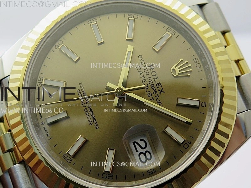 DateJust 41mm 126333 904 SS YG AR+F 1:1 Gold Dial Stick Markers On SS YG Jubilee Bracelet DD3235 V2