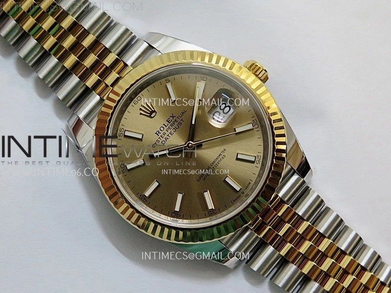 DateJust 41mm 126333 904 SS YG AR+F 1:1 Gold Dial Stick Markers On SS YG Jubilee Bracelet DD3235 V2