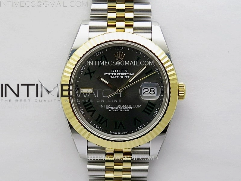DateJust 41mm 126333 904 SS YG AR+F 1:1 Gray Dial Roman Markers On SS YG Jubilee Bracelet DD3235 V2