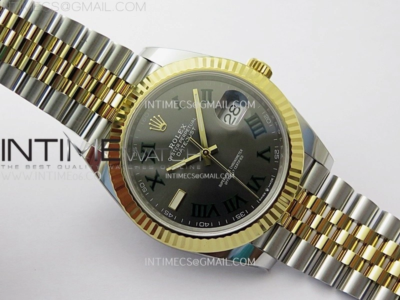 DateJust 41mm 126333 904 SS YG AR+F 1:1 Gray Dial Roman Markers On SS YG Jubilee Bracelet DD3235 V2