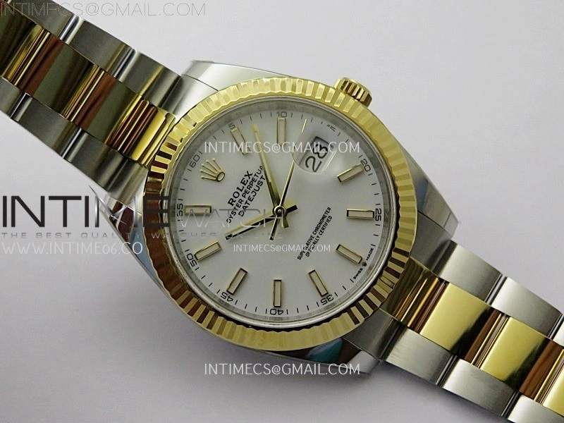 DateJust 41mm 126333 904 SS YG AR+F 1:1 White Dial Stick Markers On SS YG Oyster Bracelet DD3235 V2