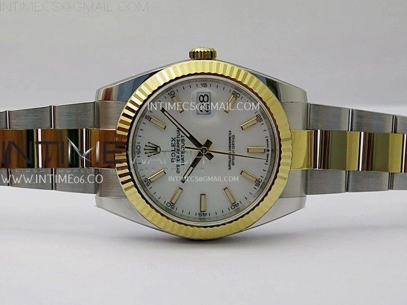 DateJust 41mm 126333 904 SS YG AR+F 1:1 White Dial Stick Markers On SS YG Oyster Bracelet DD3235 V2
