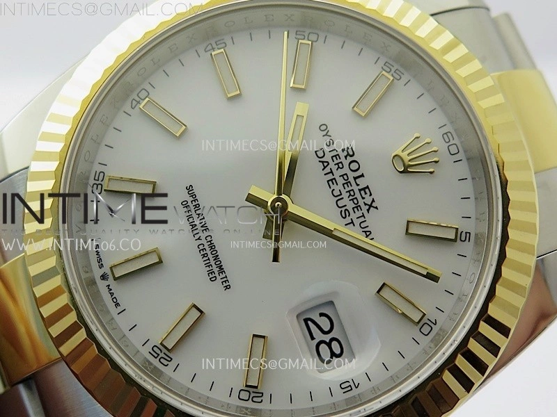 DateJust 41mm 126333 904 SS YG AR+F 1:1 White Dial Stick Markers On SS YG Oyster Bracelet DD3235 V2