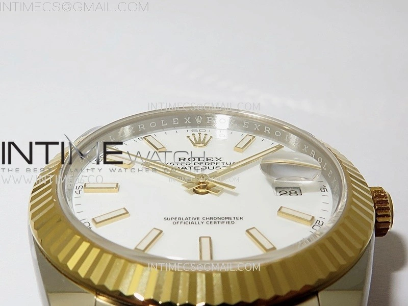 DateJust 41mm 126333 904 SS YG AR+F 1:1 White Dial Stick Markers On SS YG Oyster Bracelet DD3235 V2