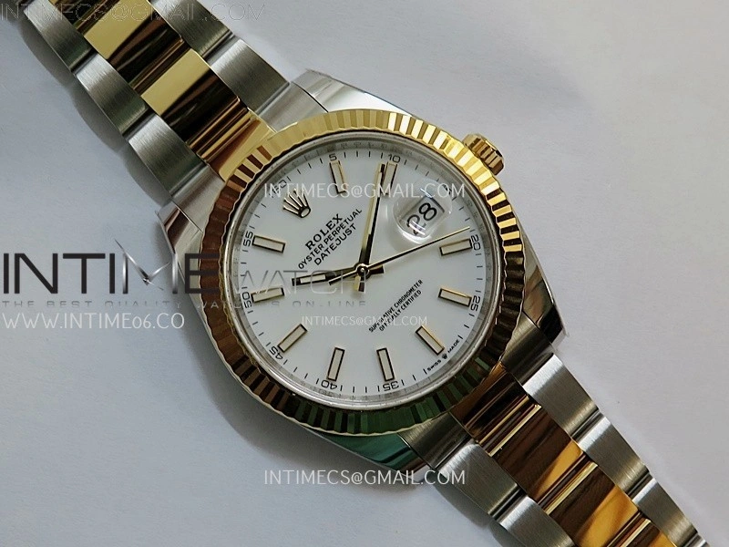 DateJust 41mm 126333 904 SS YG AR+F 1:1 White Dial Stick Markers On SS YG Oyster Bracelet DD3235 V2
