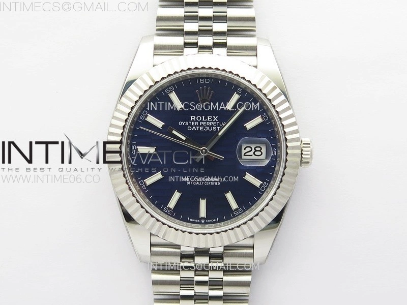 DateJust 41 126334 904L Steel NTF 1:1 Best Edition Blue Fluted Dial on Jubilee Bracelet VR3235