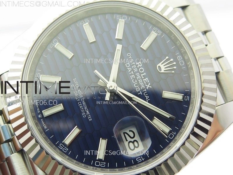 DateJust 41 126334 904L Steel NTF 1:1 Best Edition Blue Fluted Dial on Jubilee Bracelet VR3235