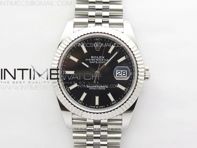 DateJust 41 126334 NTF 1:1 Best Edition 904L Steel Black Stick Dial on Jubilee Bracelet VR3235