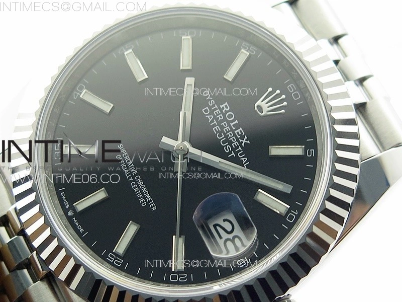 DateJust 41 126334 NTF 1:1 Best Edition 904L Steel Black Stick Dial on Jubilee Bracelet VR3235