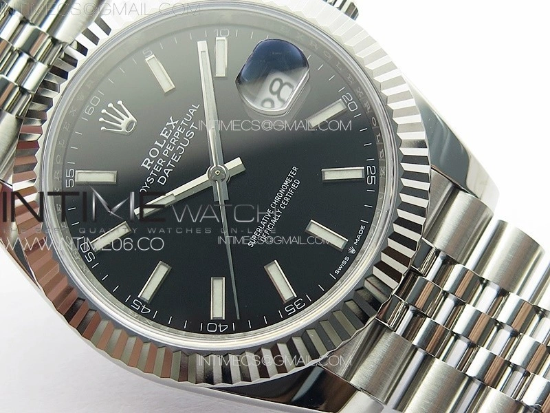 DateJust 41 126334 NTF 1:1 Best Edition 904L Steel Black Stick Dial on Jubilee Bracelet VR3235