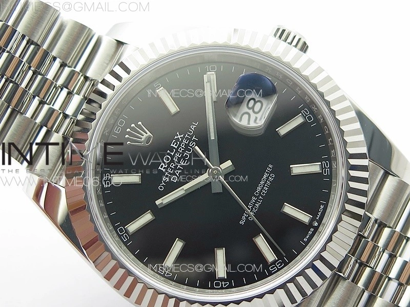 DateJust 41 126334 NTF 1:1 Best Edition 904L Steel Black Stick Dial on Jubilee Bracelet VR3235