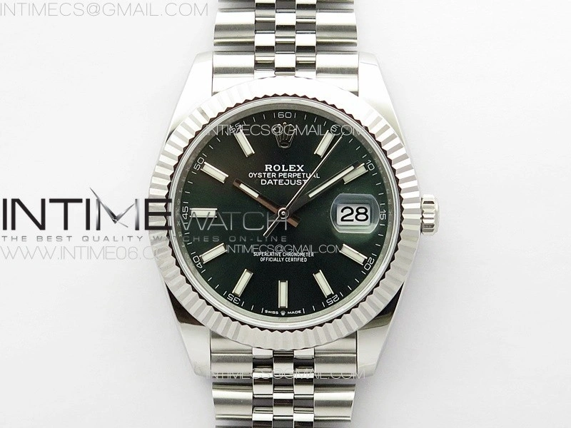 DateJust 41 126334 NTF 1:1 Best Edition 904L Steel Green Stick Dial on Jubilee Bracelet VR3235