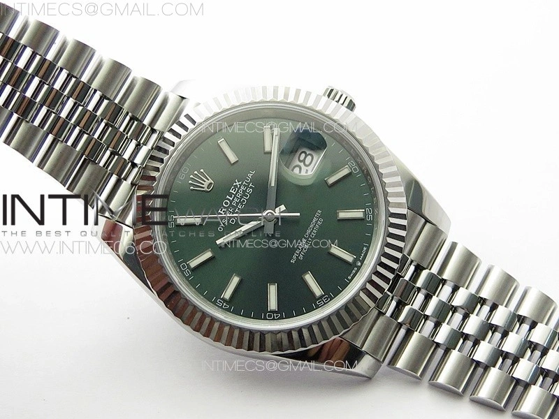 DateJust 41 126334 NTF 1:1 Best Edition 904L Steel Green Stick Dial on Jubilee Bracelet VR3235