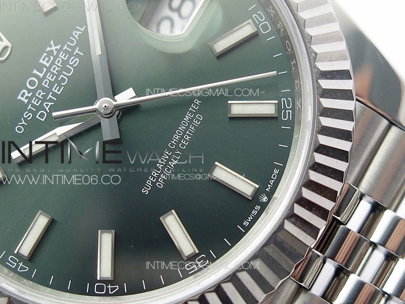 DateJust 41 126334 NTF 1:1 Best Edition 904L Steel Green Stick Dial on Jubilee Bracelet VR3235