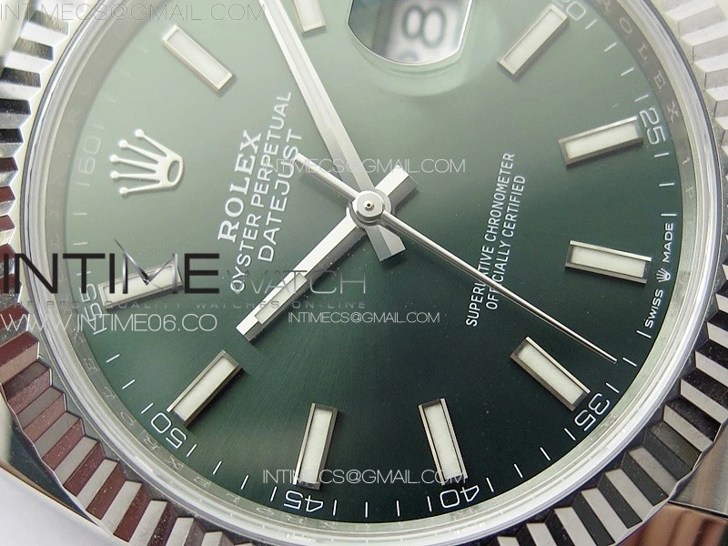 DateJust 41 126334 NTF 1:1 Best Edition 904L Steel Green Stick Dial on Jubilee Bracelet VR3235