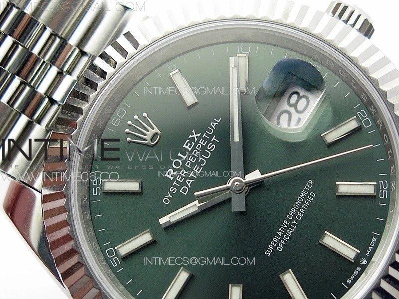 DateJust 41 126334 NTF 1:1 Best Edition 904L Steel Green Stick Dial on Jubilee Bracelet VR3235