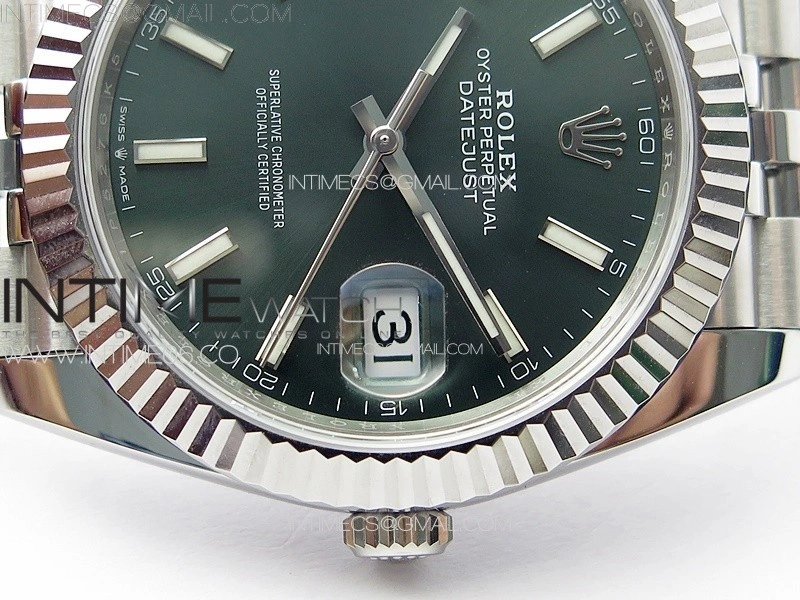 DateJust 41 126334 NTF 1:1 Best Edition 904L Steel Green Stick Dial on Jubilee Bracelet VR3235