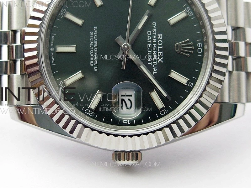 DateJust 41 126334 NTF 1:1 Best Edition 904L Steel Green Stick Dial on Jubilee Bracelet VR3235