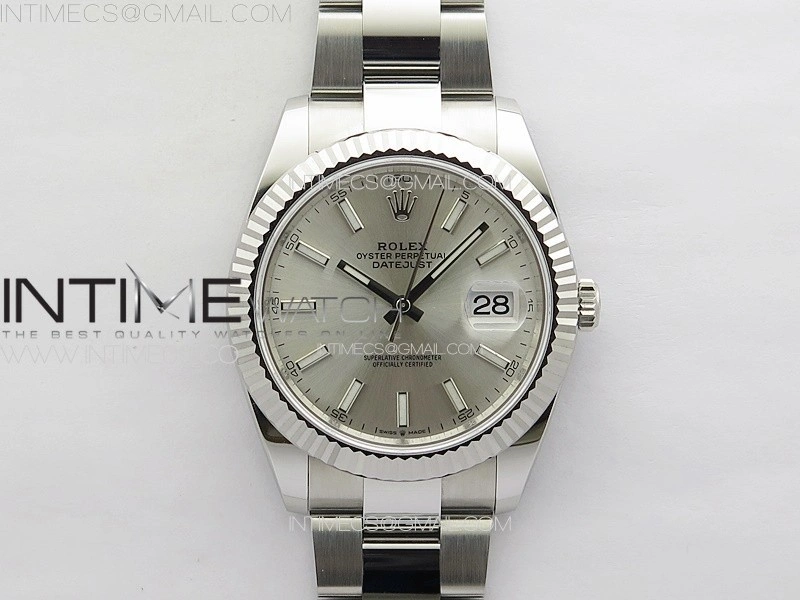 DateJust 41 126334 NTF 1:1 Best Edition 904L Steel Silver Stick Dial on Oyster Bracelet VR3235