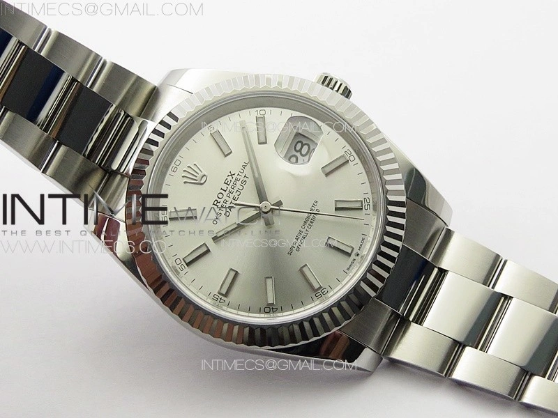 DateJust 41 126334 NTF 1:1 Best Edition 904L Steel Silver Stick Dial on Oyster Bracelet VR3235