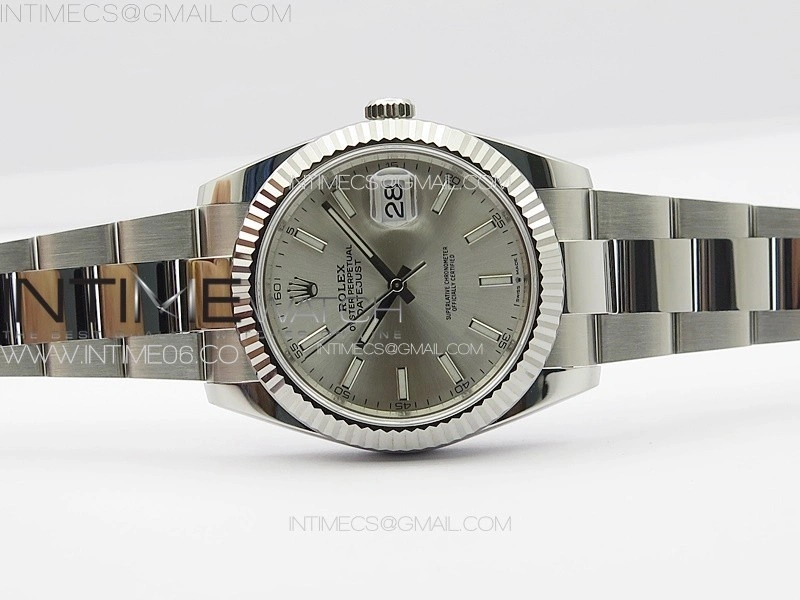 DateJust 41 126334 NTF 1:1 Best Edition 904L Steel Silver Stick Dial on Oyster Bracelet VR3235