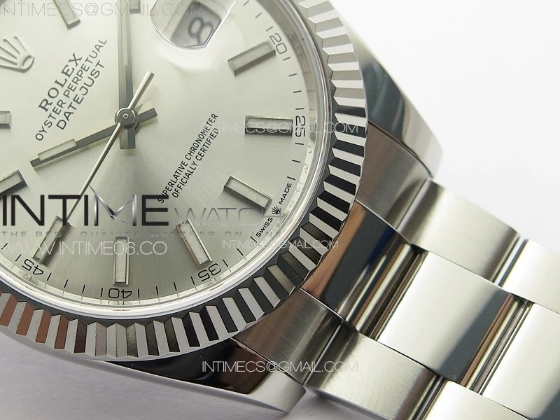 DateJust 41 126334 NTF 1:1 Best Edition 904L Steel Silver Stick Dial on Oyster Bracelet VR3235