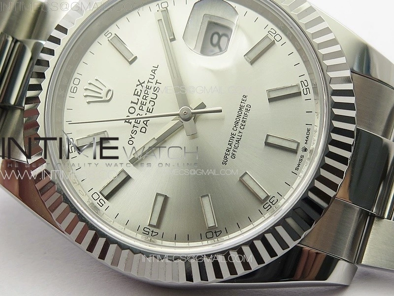 DateJust 41 126334 NTF 1:1 Best Edition 904L Steel Silver Stick Dial on Oyster Bracelet VR3235