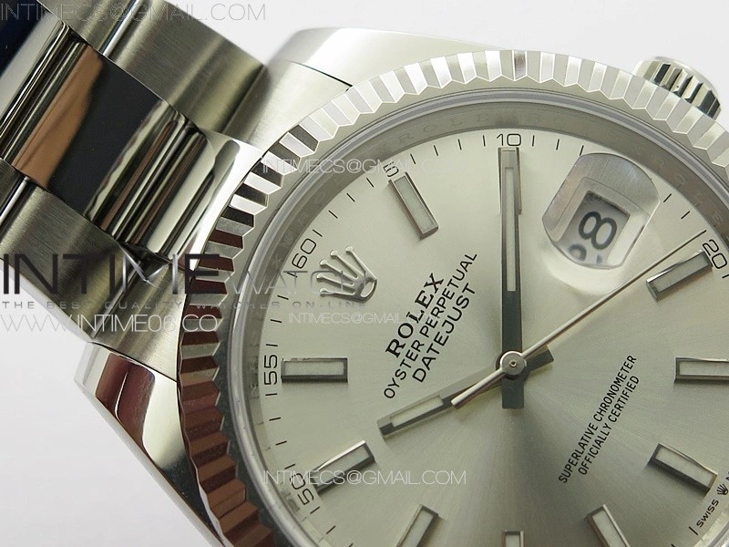 DateJust 41 126334 NTF 1:1 Best Edition 904L Steel Silver Stick Dial on Oyster Bracelet VR3235