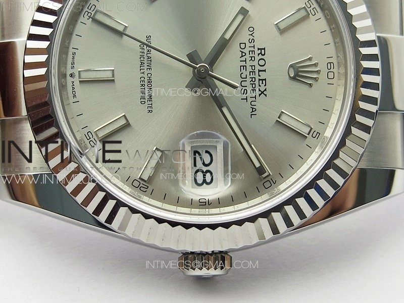 DateJust 41 126334 NTF 1:1 Best Edition 904L Steel Silver Stick Dial on Oyster Bracelet VR3235