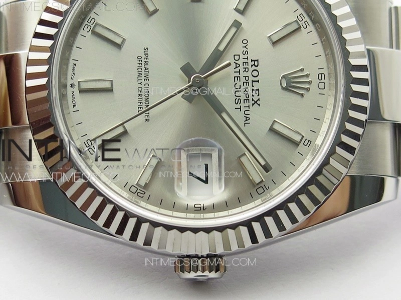 DateJust 41 126334 NTF 1:1 Best Edition 904L Steel Silver Stick Dial on Oyster Bracelet VR3235