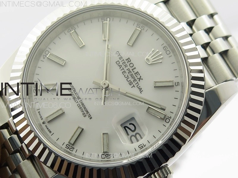 DateJust 41 126334 NTF 1:1 Best Edition 904L Steel White Stick Dial on Jubilee Bracelet VR3235